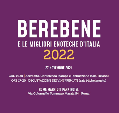 Berebene e le migliori enoteche d'italia 2022 - evento locandina